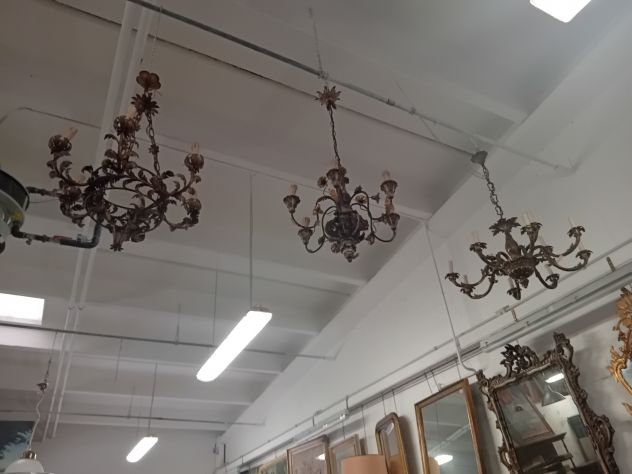 VENDO LOTTO DI LAMPADARI ANTIQUARIATO IN STOCK o SINGOLARMENTE - Foto 10