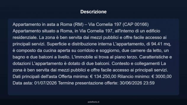 Immobile in asta di 94 m² in vendita a Roma - Foto 3