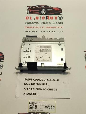 CENTRALINA RADIO NAVIGATORE CITROEN C4 Cactus 9809335980 9H06 (1418)