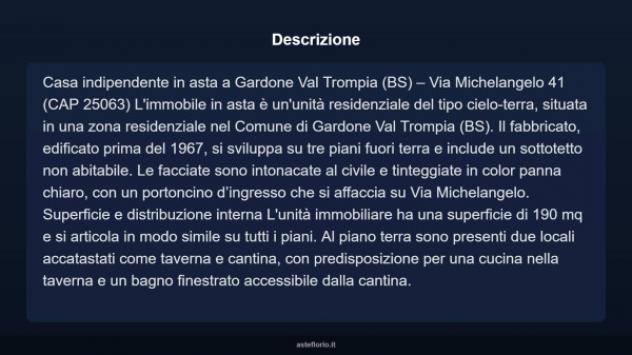 Immobile in asta di 190 m² con più di 5 locali in vendita a Gardone Val Trompia - Foto 7