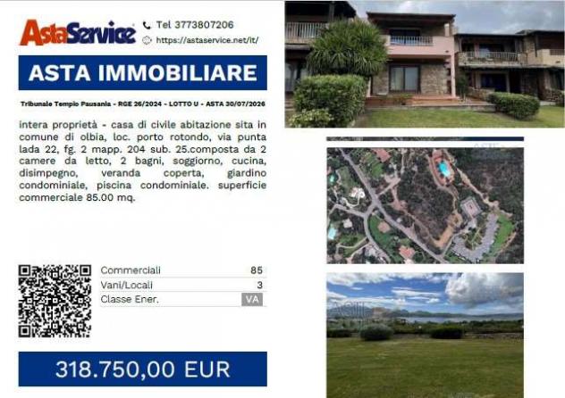 Tribunale Tempio Pausania - RGE 26/2024 LOTTO U SS - Tribunale Tempio Pausania - RGE 26/2024 - LOTTO U - ASTA 30/07/2026