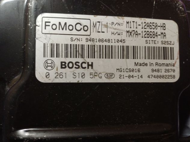 0261S105FG CENTRALINA MOTORE ECU BOSCH FORD PUMA CF7 1.0 B 12V MAN 6M 125CV 2022 - Foto 4