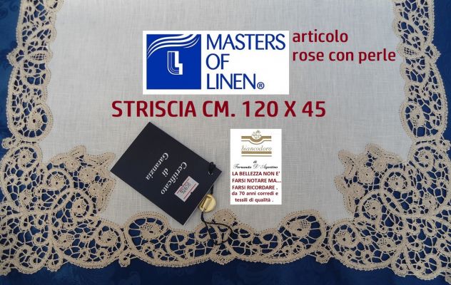 Complementi arredo unici da collezione corsie fasce runner lino ricamo a mano - Foto 2