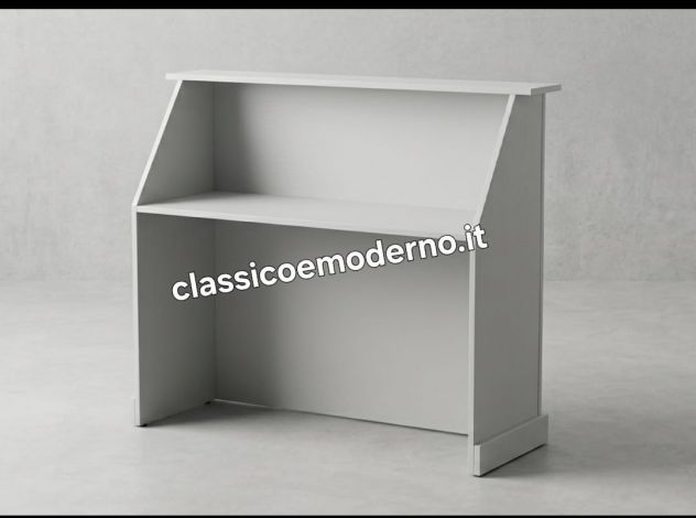 Bancone reception boiserie bianco su misura centro estetico negozio con spedizio - Foto 2