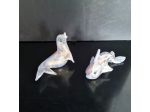 Duetto  La Murrina  formato da  foca  e pesce in vetro di Murano anni 90 marchia