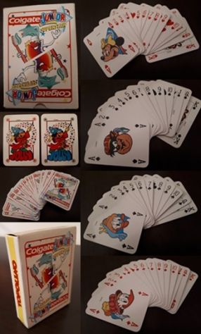 WALT DISNY TOPOLINO GADGET CARTE DA GIOCO COLGATE JUNIOR SUPERSTAR MODIANO