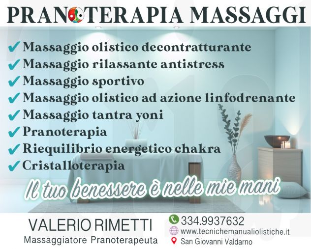 Studio Massaggi e Pranoterapia Valdarno - Valerio Rimetti Tel:3349937632