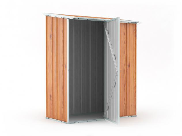Box in Acciaio Zincato Casetta da Giardino in Lamiera 1.55 x 1.00 m x h1.92 m - 50 KG – 1,55 metri quadri – LEGNO - Foto 3