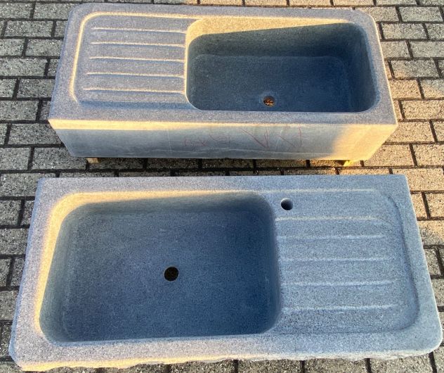 Lavello lavandino per cucina in pietra granito diorite 100cm - Foto 3