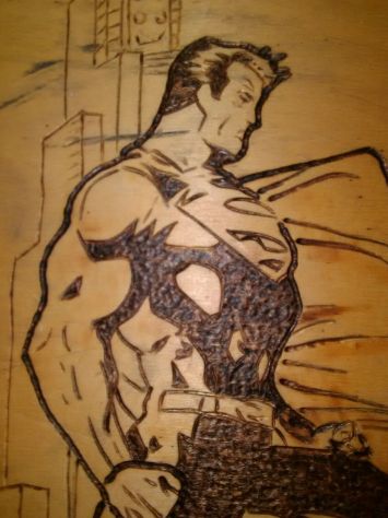 QUADRO MODERNO SU TAVOLETTA DI LEGNO AD INTARSIO - Foto 3