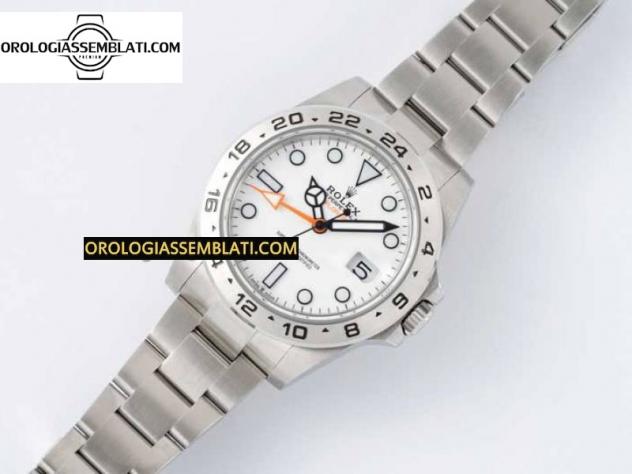 Rolex Replica EXPLORER II 42MM 216570 NERO 904L SS 1:1 BEST EDITION QUADRANTE BIANCO SUL BRACCIALE 3285 V4 - Foto 2