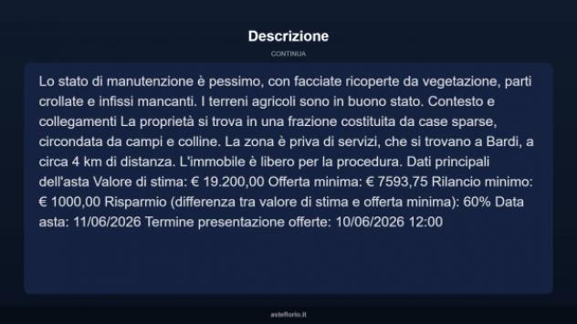 Immobile in asta di 1127 m² con più di 5 locali in vendita a Bardi - Foto 7