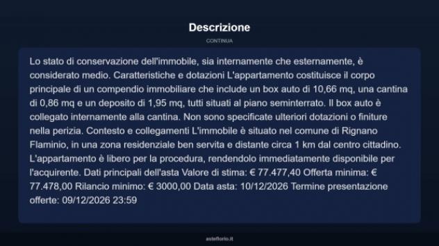 Immobile in asta di 64 m², box auto in vendita a Rignano Flaminio - Foto 5