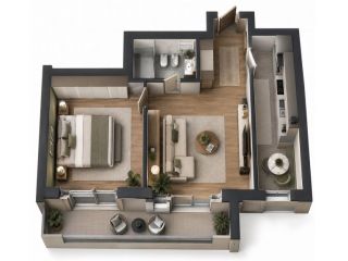 ampio bilocale con balcone e posto auto incluso