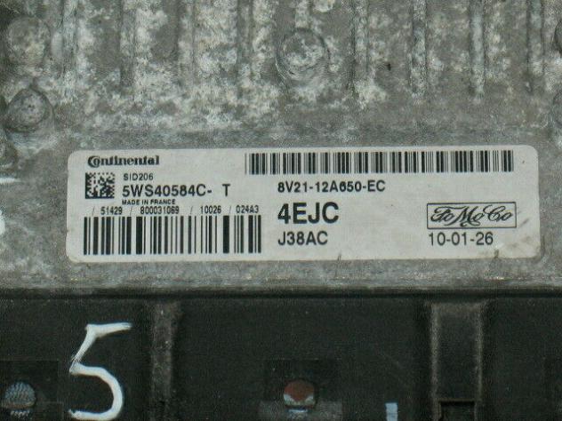 5WS40584C-T ECU FIESTA 1.4 TDCI 8V21-12A650-EC 5WS40584CT 5WS40584C-T 4EJC - Foto 2