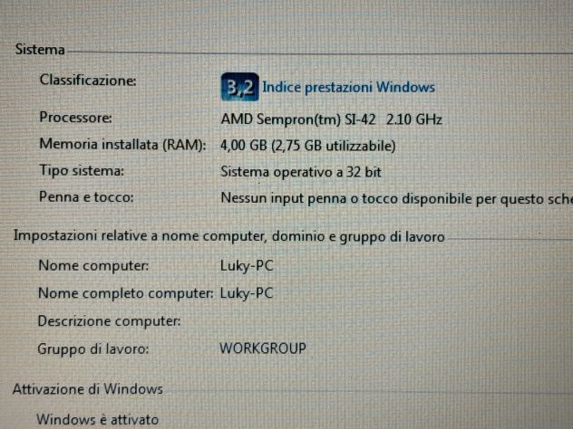 Computer Laptop Hp Compaq 6735s funzionante - Foto 2