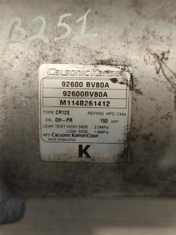COMPRESSORE A/C NISSAN Juke Serie F15 92600 BV80A 92600BV80A HRA2DDT benzina 1197 (1418) - Foto 2