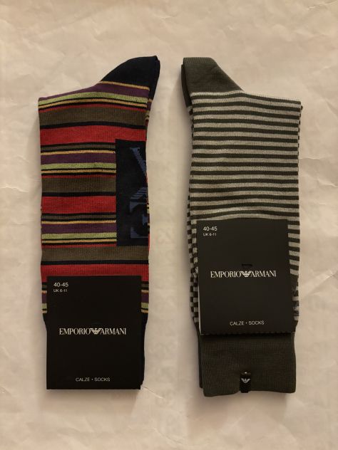 2 PAIA CALZE NUOVE CON CARTELLINO DA UOMO FIRMATE ORIGINALI”EMPORIO ARMANI”MADE - Foto 2