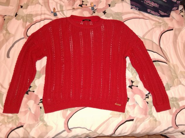 Maglia Donna a manica lunga Made in Italy in maglia traforata, tessuto fresco