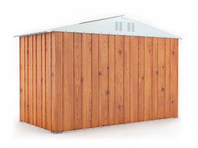 Box in Acciaio Zincato Casetta da Giardino in Lamiera 3.27 x 1.55 m x h2.15 m - 114 KG - 5.06 metri quadri - LEGNO - Foto 3