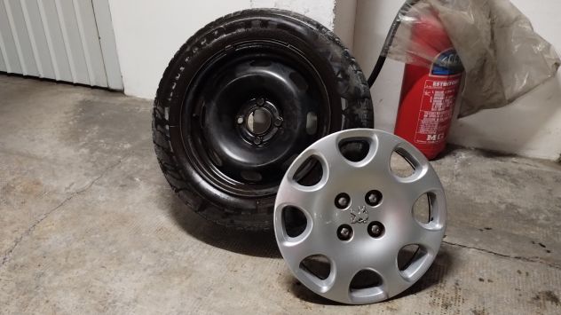 cerchi in lamiera Peugeot originali 15" + copricerchi originali mod.Ocean + 16 b