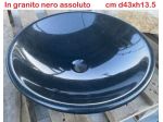 Lavabo lavandino per bagno da appoggio in granito nero assoluto