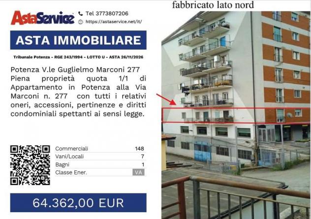243/1994 U PZ - Tribunale Potenza - RGE 243/1994 - LOTTO U - ASTA 26/11/2026