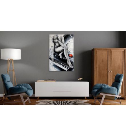 Quadro Con Una Donna Nuda Sul Pianoforte - ARREDALACASA - Foto 2