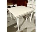 NUOVO TAVOLO Cm. 100x100 A LIBRO DI VERO LEGNO FINITURA BIANCO LACCATO