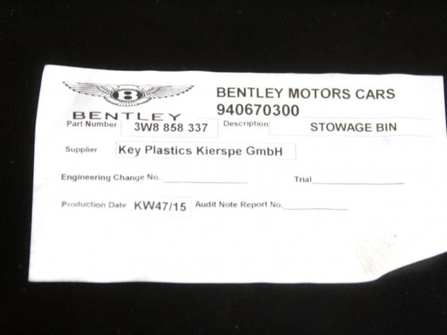 3W8858337 PORTABEVANDE TUNNEL CENTRALE BENTLEY CONTINENTAL GT 4.0 B 388KW 4X4 AUT 2P (2016) RICAMBIO USATO - Foto 5