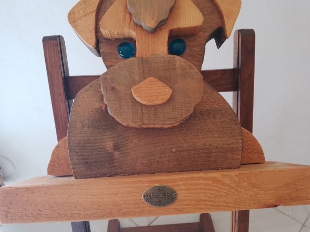 Scultura Legno Pieno Cane Artigianale Made Italy - Foto 4