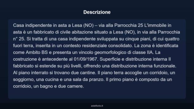 Immobile in asta di 180 m², box auto in vendita a Lesa - Foto 3