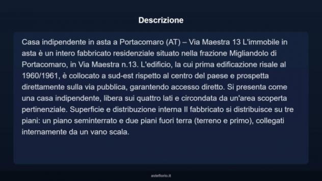 Immobile in asta di 210 m² con più di 5 locali e box auto in vendita a Portacomaro - Foto 3