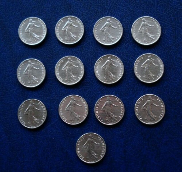 LOTTO367- FRANCIA 1/2 FRANC 13 MONETE VEDI FOTO E DESCRIZIONE - Foto 2