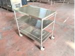 carrello da cucina a 3 ripiani in inox usato