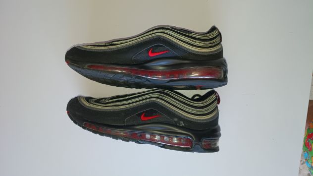 Snicker NIKE Air Max 97 -Originali Americane - Nere con baffo rosso - Molto rare - Foto 2