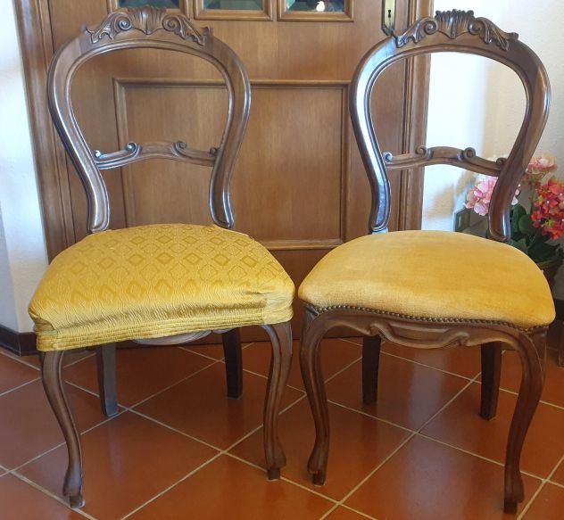 Tavolo estendibile e 4 sedie in radica di noce - Foto 3