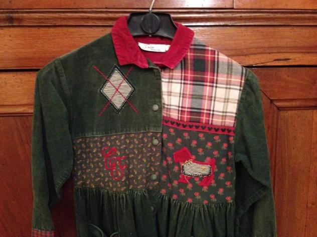 Abito bambina patchwork vellutino 10 anni - Foto 3