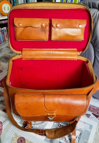 borsa foto in pelle  con scomparti - Foto 6