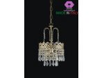 lampadario king 1 luce impero classico pendagli cristalli nuovo metallo dorato