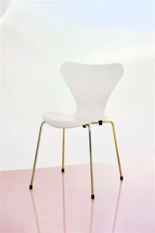 4 Sedie "Fritz Hansen Series 7", originale – Arne Jacobsen – bianca - Foto 3