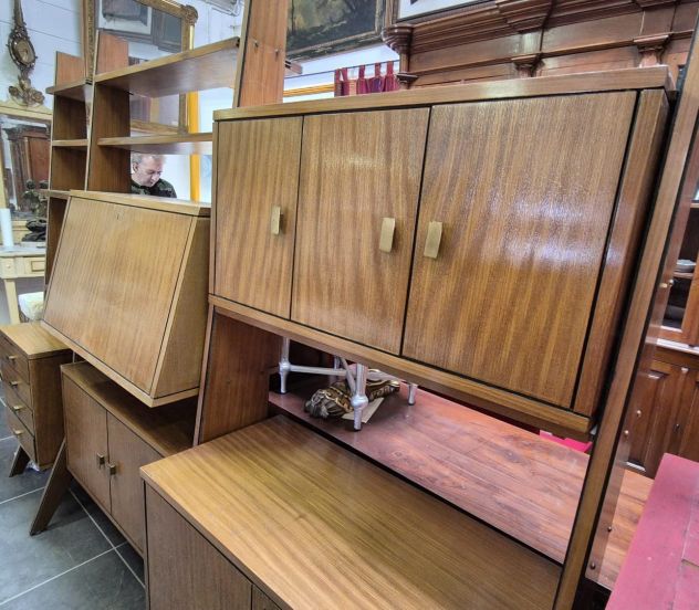PARTICOLARE MOBILE LIBRERIA SVEDESE DI ANTIQUARIATO MODERNARIATO ANNI 60/70 - Foto 7