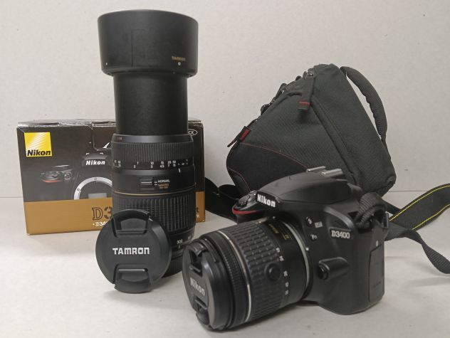 Nikon D3400 con obiettivo 18-55 VR stabilizzato e Tamron 70-300 - Foto 8