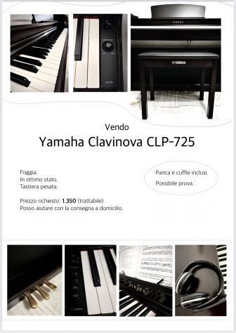 Yamaha Clavinova CLP-725 come nuovo + panca Yamaha