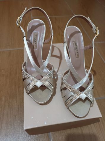 Sandali Albano beige in raso - Foto 3