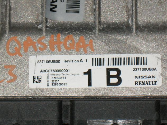 237106UB00 EMS3161 ECU NISSAN QASHQAI III 1.3 DIG-T 237106UB0A A3C076990001 - Foto 2