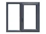 Finestra in PVC, 6 camere, grigio antracite, 106 x 100 cm, parte fissa + doppia