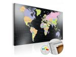 Quadro Di Sughero Mappamondo Sfondo Nero Arredalacasa