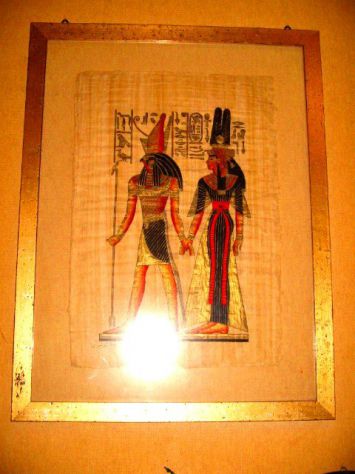 HORUS E ISIDE PAPIRI ANTICO EGITTO-FATTI A MANO SUL POSTO-SVENDO PER TRASLOCO - Foto 2