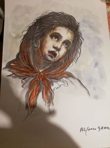 VENDO Litografia Acquarellata,spese di sped.a carico Fuori Sede